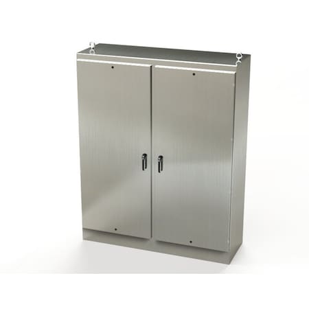 Saginaw Control & Engineering 3 Point Latch with Padlock/Keylock Handle Electrical Enclosures, 90 in H, 24 in D, 72 in W SCE-90EL7224SSFSD